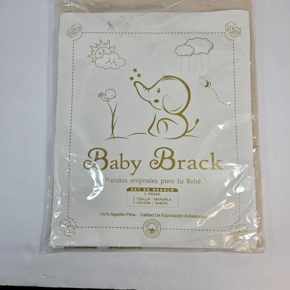 Baby Brack Baby Towel & Hooded Blanket Gift Set Blue Cotton New Sealed